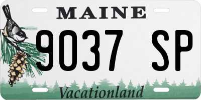 ME license plate 9037SP