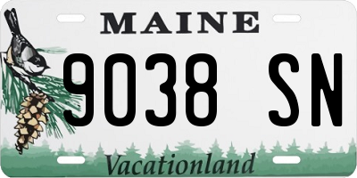 ME license plate 9038SN