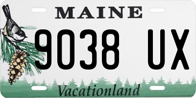 ME license plate 9038UX