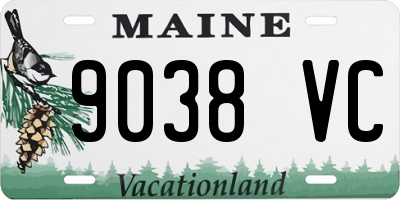 ME license plate 9038VC