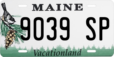 ME license plate 9039SP