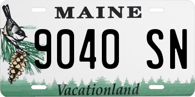 ME license plate 9040SN