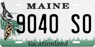 ME license plate 9040SO