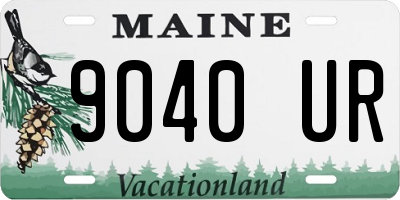 ME license plate 9040UR