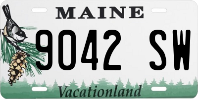 ME license plate 9042SW