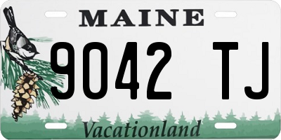 ME license plate 9042TJ
