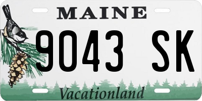 ME license plate 9043SK