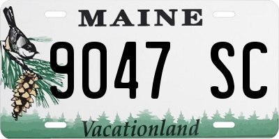 ME license plate 9047SC