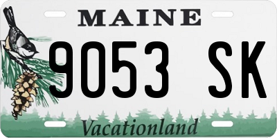 ME license plate 9053SK