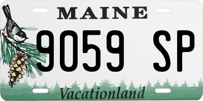 ME license plate 9059SP