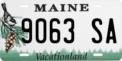 ME license plate 9063SA