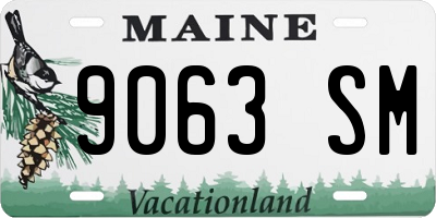 ME license plate 9063SM