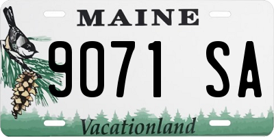 ME license plate 9071SA