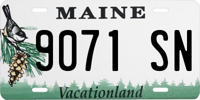 ME license plate 9071SN