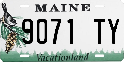 ME license plate 9071TY