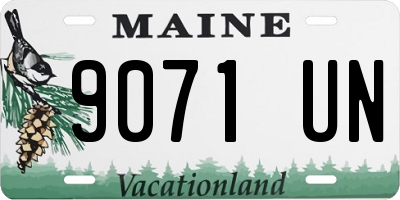 ME license plate 9071UN