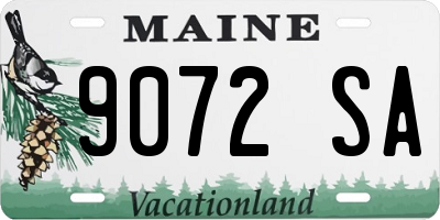 ME license plate 9072SA