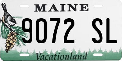 ME license plate 9072SL