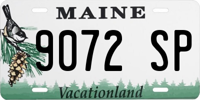 ME license plate 9072SP