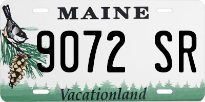 ME license plate 9072SR