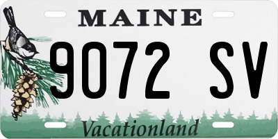 ME license plate 9072SV