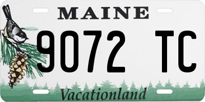 ME license plate 9072TC