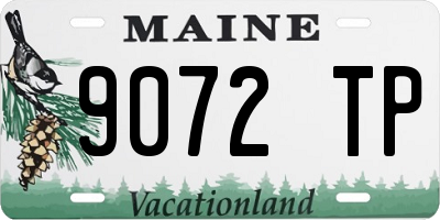 ME license plate 9072TP