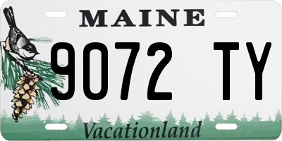 ME license plate 9072TY