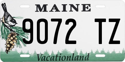 ME license plate 9072TZ