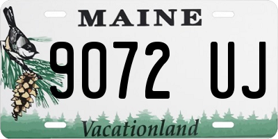 ME license plate 9072UJ