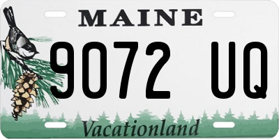 ME license plate 9072UQ