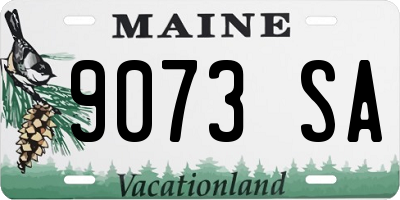 ME license plate 9073SA