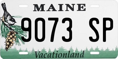 ME license plate 9073SP