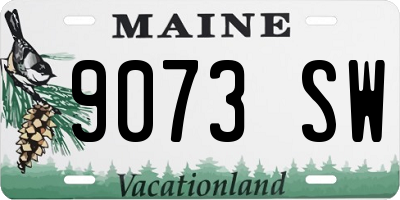 ME license plate 9073SW