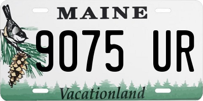 ME license plate 9075UR
