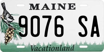 ME license plate 9076SA