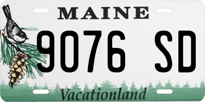 ME license plate 9076SD