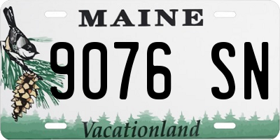 ME license plate 9076SN