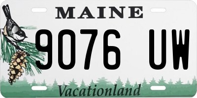 ME license plate 9076UW