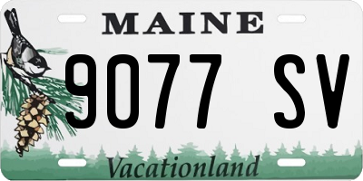 ME license plate 9077SV