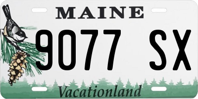 ME license plate 9077SX