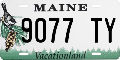 ME license plate 9077TY