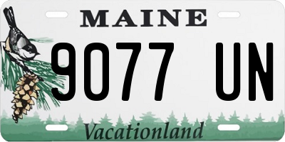 ME license plate 9077UN