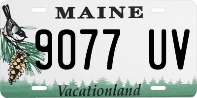 ME license plate 9077UV