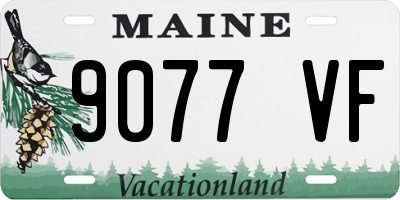 ME license plate 9077VF