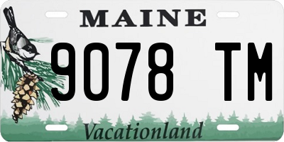 ME license plate 9078TM
