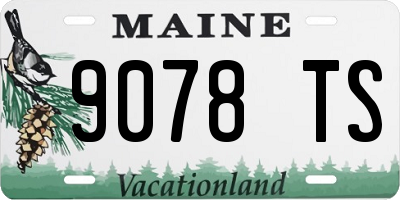 ME license plate 9078TS