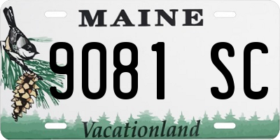 ME license plate 9081SC
