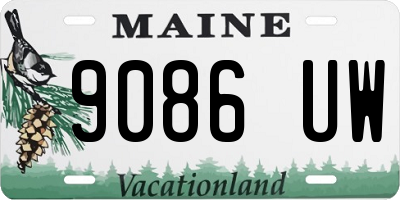 ME license plate 9086UW