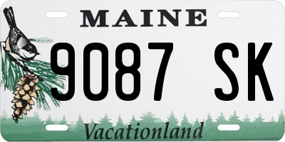 ME license plate 9087SK